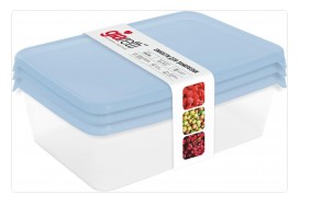 Набор контейнеров для заморозки Sugar&Spice (3x0,9л)  голубой SE102812044(26) (W)
